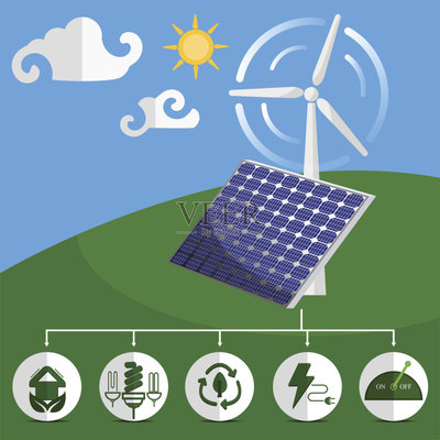 太阳能电池板,能源,计算机图标,风轮机,太阳能发电站